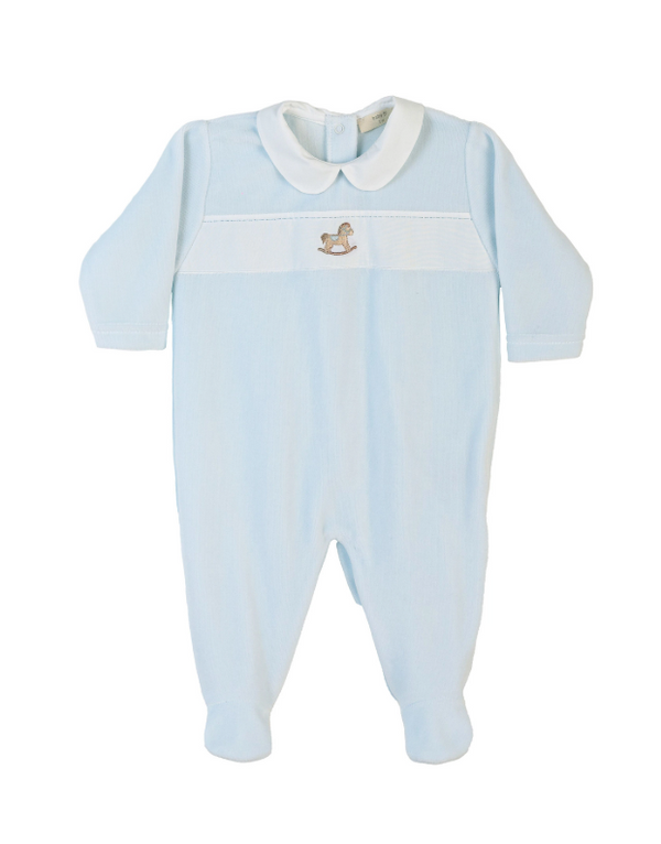 Tutina in Ciniglia cielo con cavalluccio