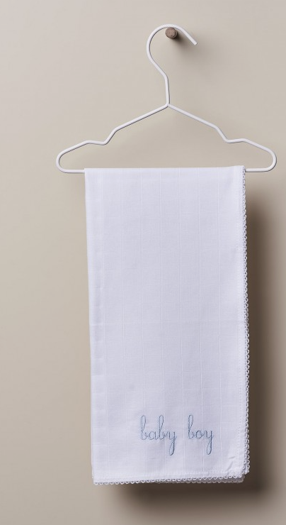 Fascia in cotone con la scritta "baby boy" ricamata | WINTER STORIES