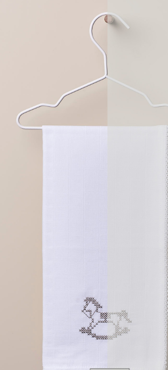 Fascia in cotone con cavallino ricamato