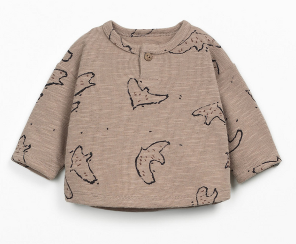 T-shirt di maglina con stampa di uccelli