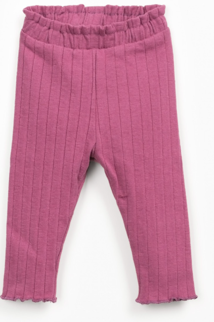 Leggings in maglia a coste in cotone e poliestere riciclati