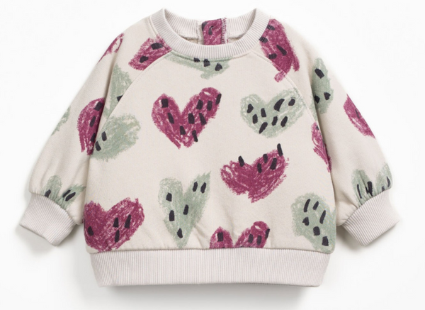 Felpa con stampa a cuore