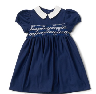 Abito in flanella con smock blu