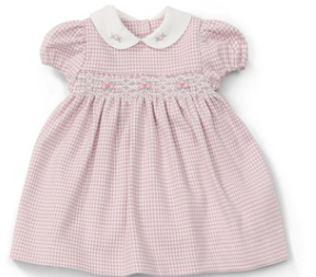 Abito con smock in flanella a quadretti