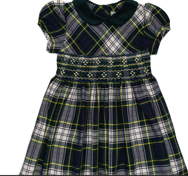 Abito in tartan con smock