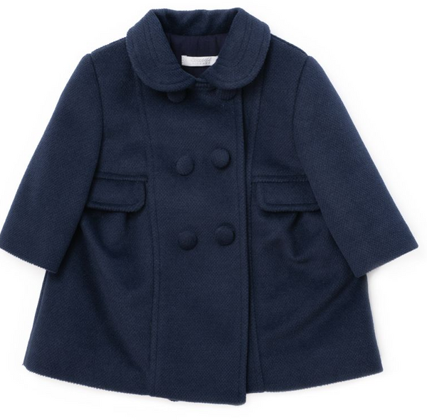 Cappotto blu in panno doppio petto