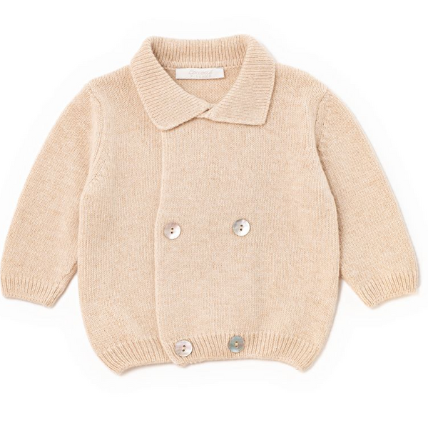 Cardigan doppio petto ecrù