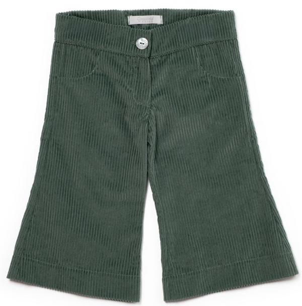 Pantalone in velluto a coste verde agata