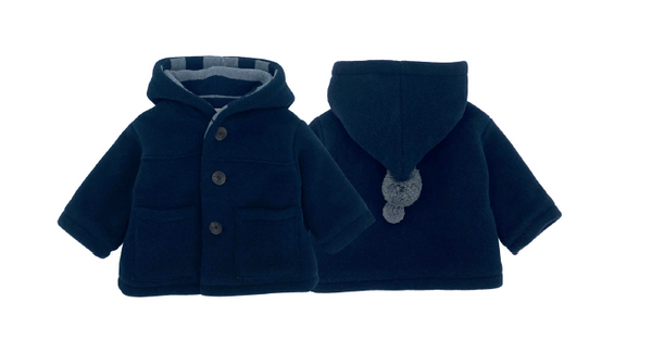 Giacca con cappuccio blu in caldo cotone