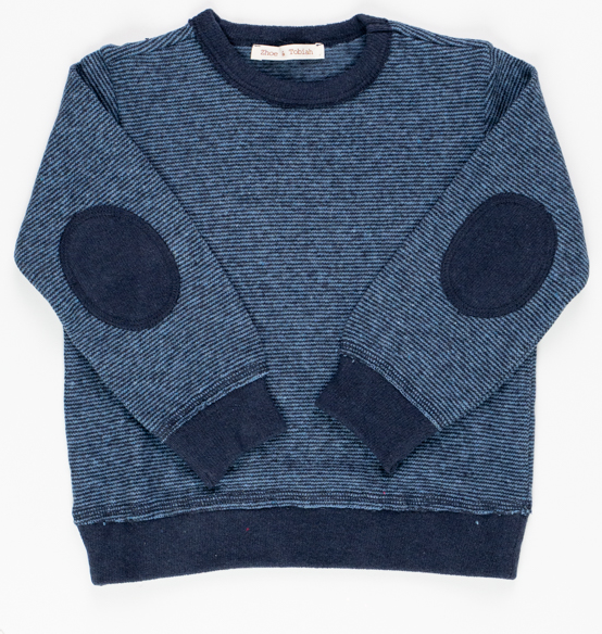 Maglione in caldo cotone blu a righe