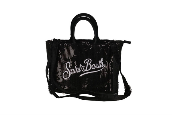 Borsa vanity mini velvet pailettes nere